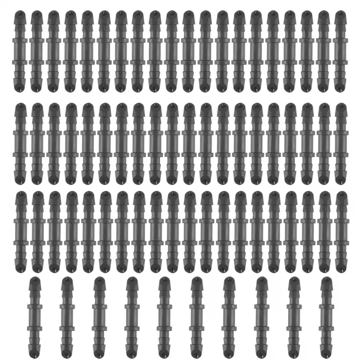Paquete de 70 riego por goteo Universal conector de acoplamiento de púas de 1/4 pulgadas, conectores de púas para tubería de goteo de 1/4 pulgadas - 1