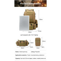 Mochila táctica de 50L Impermeable, para hombre, ideala para senderismo, escalada, pesca, portátil para ordenador de viaje - details 8