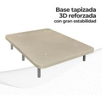 Marco de Cama 3D Extra Resistente Estabilidad de 5 Barras Transversales + 6 Patas Metálicas Roscadas de 25cm Organización de Muebles en Marrón - details 1