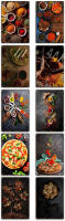 Cartel de Metal Vintage de especias, cartel de Estaño con imagen Retro de Pizza y bistec, placa de decoración artística para pared de cocina, estética moderna para el hogar - details 2
