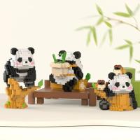 Figuras de bloques de construcción de la serie Panda para niños y niñas, Micro modelo, ladrillos de diamantes DIY, juguetes de cumpleaños - details 3