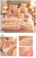 Juego de ropa de cama de lujo, edredón de terciopelo de visón Kawaii, con sábanas, individual y doble, color rosa cálido, para Otoño e Invierno - details 30