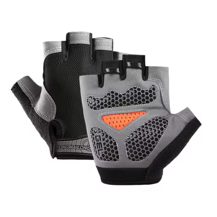 Guantes de ciclismo transpirables antideslizantes de medio dedo para hombres y mujeres, manopla de gimnasio, Fitness, deporte, entrenamiento - 1