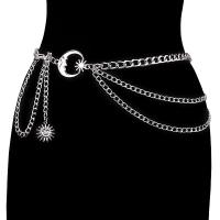 Cadena de Metal multicapa con forma de luna para mujer, cadena de cintura, cinturón para vestido, falda, cinturón con estrella de Luna, ropa dorada y plateada, 1 unidad - details 2