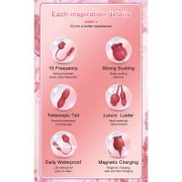 Consolador sexual de succión de rosas para mujer, vibrador Anal 3 en 1 de empuje para punto G, estimulador femenino, huevo vibrador, juguetes para adultos - details 2