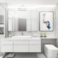 Lámpara LED de 32W Lámpara de espejo Aplique Blanco Frio 6000K Luz natural para Espejo Muebles de Maquillaje Aparato Montado en la Pared, Negro, 120CM - details 57
