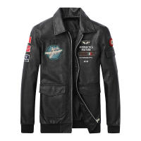 CHAIFENKO Chaqueta de Cuero de Poliéster para Hombres Aprímbano de Moda de Otoño-Primavera - details 4