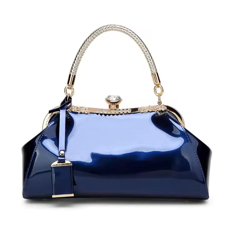 Bolso de mujer 2025 nueva moda de charol rojo brillante bolso de boda nupcial bolso de mensajero de hombro para mujer - 1