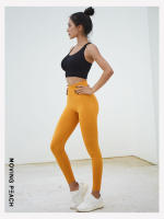 Pantalones largos ajustados de Yoga para mujer, mallas para correr a la moda, color melocotón móvil - details 22