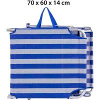 Silla de Playa Tumbona con Parasol Rebanable de 3 Posiciones Convertible en Cama Verde Aguamarina de Aluminio y Textileno Tamaño 190x58x25 cm - details 10