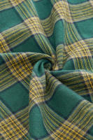 Cuello alto a cuadros, lazo en los puños, encaje, swing grande - details 0