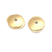 10 Uds. Pendientes redondos de latón de Color dorado de 18K, tapón trasero, suministros de joyería de alta calidad, accesorios para pendientes para mujer - details 3