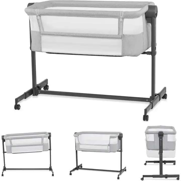 Cuna Colecho 2 en 1, Ajustable, Plegable, Accesorios, Gris - 1