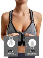 Sujetador deportivo para mujer, Top corto, chaleco de Yoga con cremallera frontal, talla grande, correa ajustable a prueba de agua - details 0