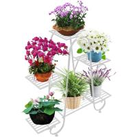 Soporte planta 6 niveles interiores y exteriores, estante macetas múltiples plantas, soporte planta metal blanco patio - details 11
