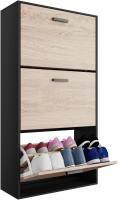Mueble zapatero de 12 pares - Estantería de gran capacidad para vestíbulo o pasillo - (ancho) 60 x (profundidad) 24 x (alto) 80 cm - Madera clara blanca - details 82