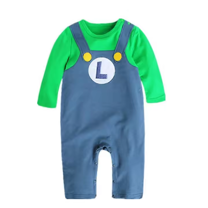 Super Mario Bros juego bebé Cosplay traje para gatear mameluco mono fiesta de Halloween disfraz sombrero conjunto regalo BSSM - 1