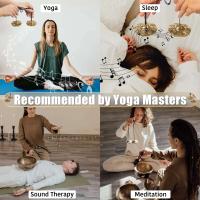 Platillos tibetanos Tingsha, 2 uds., campanas de latón sánscrito para meditación, para curación espiritual, atención plena, Yoga budista - details 4