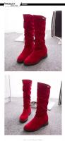Nuevas botas de media pantorrilla de otoño e invierno para mujer, botas de caballero informales de tacón bajo con punta redonda para mujer, botas de mujer de terciopelo mate - details 27