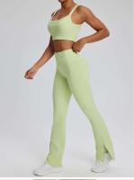 Conjunto deportivo USTADO de 2 UDS Yoga TRE para mujer, sujetador de entrenamiento transpirable Fiess, camiseta corta de manga larga para gimnasio, parte inferior ajustada para acampar - details 20