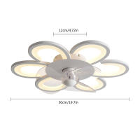 Ventilador de techo moderno de 19,7 pulgadas, lámpara de araña LED regulable con Control remoto - details 1
