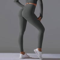 Hamidou-Pantalones deportivos de Yoga para mujer, mallas de cintura alta y caderas ajustadas, glúteos de melocotón, pantalones de Yoga desnudos de cintura alta - details 53