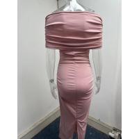 2025 vestido plisado de hombro de una palabra de primavera, falda de fondo dividida delgada y delgada, vestido, vestido largo - details 32