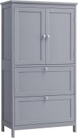 Mueble de Baño, Armario de Baño, Armario de Cocina, Armario Almacenaje con 4 Puertas, Estantes Regulables, 30 x 60 x 110 cm, Blanco - details 26