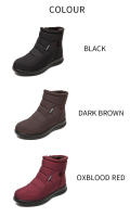 Zapatos de algodón, tacones planos bajos informales, botas de nieve de tubo corto de invierno para mujer, talla grande, zapatos para mamá - details 4