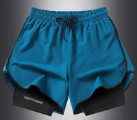 Pantalones cortos deportivos 2 en 1 para hombre, para correr rápido, gimnasio con bolsillos para exterior - details 2