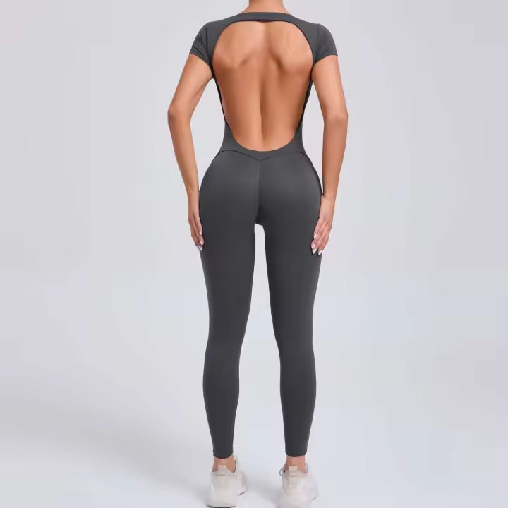 Monos Deportivos Fiess Conjunto de Gimnasio para Mujeres Ropa de Yoga de Manga Corta - 1
