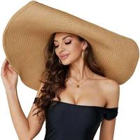 Gorra de Sol Hecha a Mano de Moda para Mujer Visera Ancha de 70cm Ideal para Playa de Verano - details 0