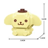 Sanrio Anime Hello Kitty My Melody Cinnamoroll Pompompurin Kuromi amigos bloques de construcción ladrillos niña niños chico juguete para regalo Set - details 7