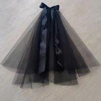 Velos para la cabeza de novia para boda, velo de encaje de malla de gasa de doble capa Vintage negro, accesorios para sombrerería de fiesta para mujer y niña, accesorios para fotos - details 10