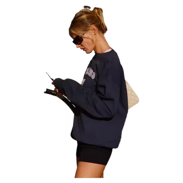 04 Otoño Invierno nuevo nicho deportivo y rico clásico estampado de letras polar sudadera deportiva para mujer - 1