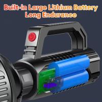 Linterna LED de alta potencia impermeable, linterna de pesca, recargable por USB, potente reflector, lámpara de Camping - details 3