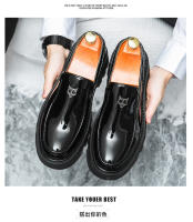 Plataforma de moda para hombres que aumenta los mocasines club nocturno estilista zapatos de moda. - details 0