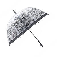 Paraguas de lluvia transparente con mango recto, Color sólido, mango ergonómico, mujeres y hombres - details 0