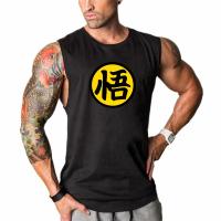 Camiseta sin mangas de algodón Muscleguys con logotipo de anime japonés para hombres algodón lavado en máquina para primavera/verano - details 2