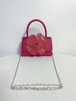 Bolso mujer 2025 nueva celebridad de Internet brillante diamantes de imitación rosa flor cadena pequeña bolsa cuadrada bolsa de mensajero portátil marea - details 18