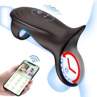 Anillo sexual controlado por aplicación para hombres, 10 fundas vibratorias, vibrador de punto G, parejas, juguetes para adultos, juegos 18+ - details 10