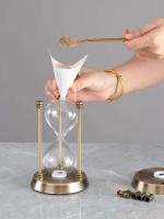 Reloj de arena Retro europeo, temporizador de cristal de arena vacío de Metal, decoraciones para el hogar y la Oficina, retenga arena de playas y desiertos - details 10