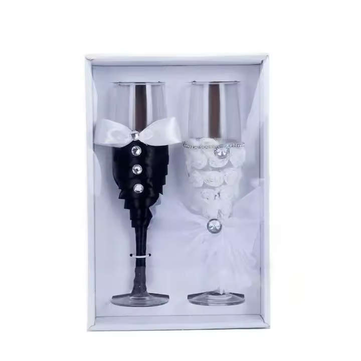 Copas de champán estilo chino, regalo, emparejamiento de vino, pareja, copa de boda, suministros para fiesta, 1 par - 1