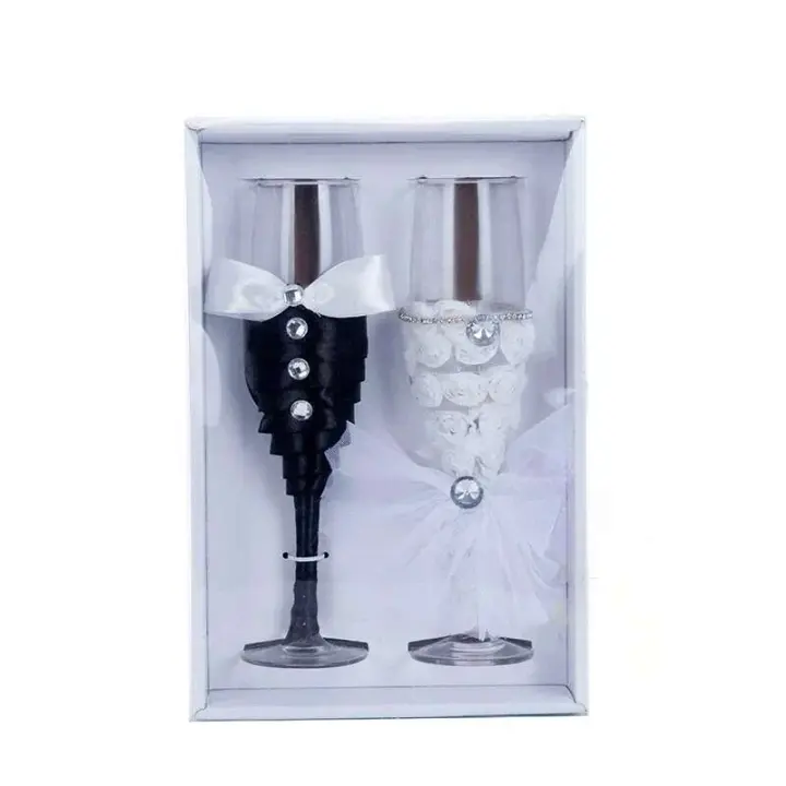 Copas de champán estilo chino, regalo, emparejamiento de vino, pareja, copa de boda, suministros para fiesta, 1 par - 1