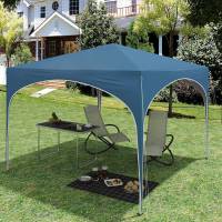 Gazebo Party Tent Gazebo emergente impermeable, protección solar, tela Oxford y estructura de metal 3x3m azul - details 3
