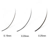 Pestañas Planas Únicas Tono Negro, Implantación de Cabello Al Aire, Estilo Rizado D - details 7