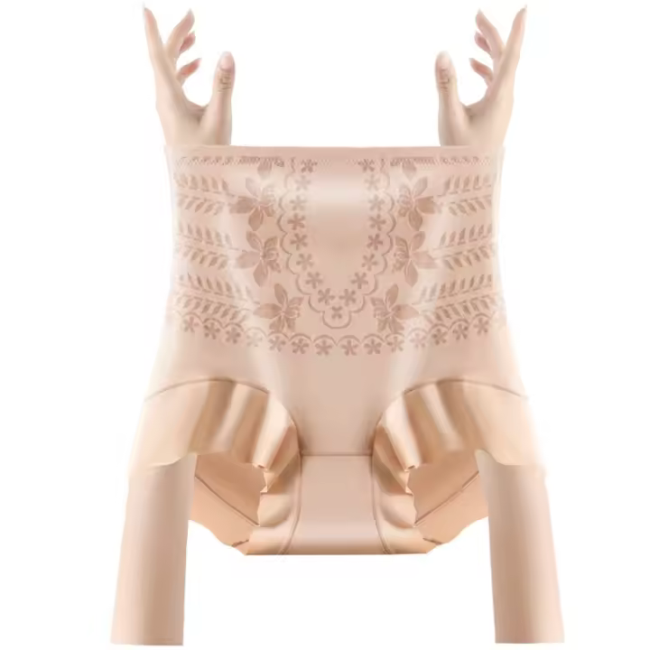 Faja moldeadora de cuerpo posparto de cintura alta, ropa interior de algodón con entrepierna Floral, ropa interior con Control de barriga - 1