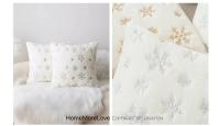 BZ016 Navidad color sólido bordado copo de nieve lentejuelas funda de almohada dormitorio sofá funda de cojín decorativo - details 7