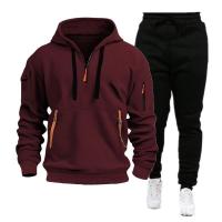 Conjunto de dos piezas con sudadera con capucha y pantalones deportivos para hombre, nuevo para primavera e invierno. - details 4