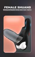 Empaque privado Sexy 2 en 1 Anillo inalámbrico Vibrador con control remoto Funda de silicona de estimulación Juguete adulto para parejas - details 3